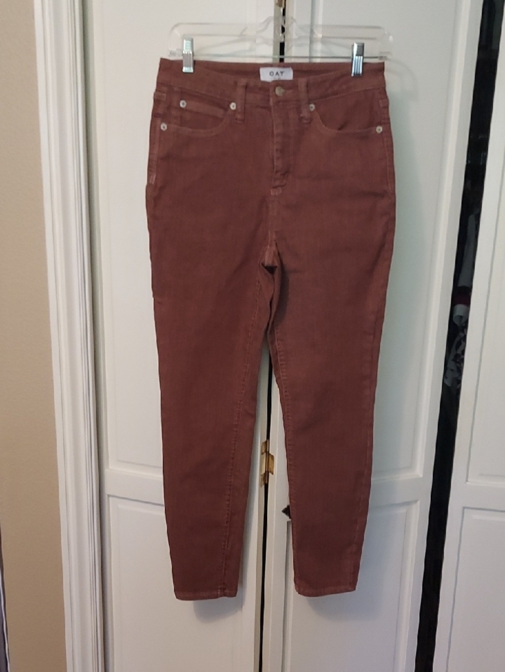 Oat New York Jeans High Rise Rust Brown Size 27